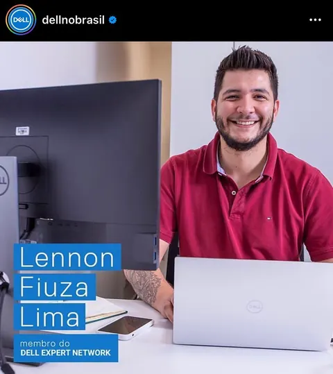 Post do Instagram da Dell Brasil apresentando Lennon Fiuza Lima, da AtentoTI, como membro do Dell Expert Network.